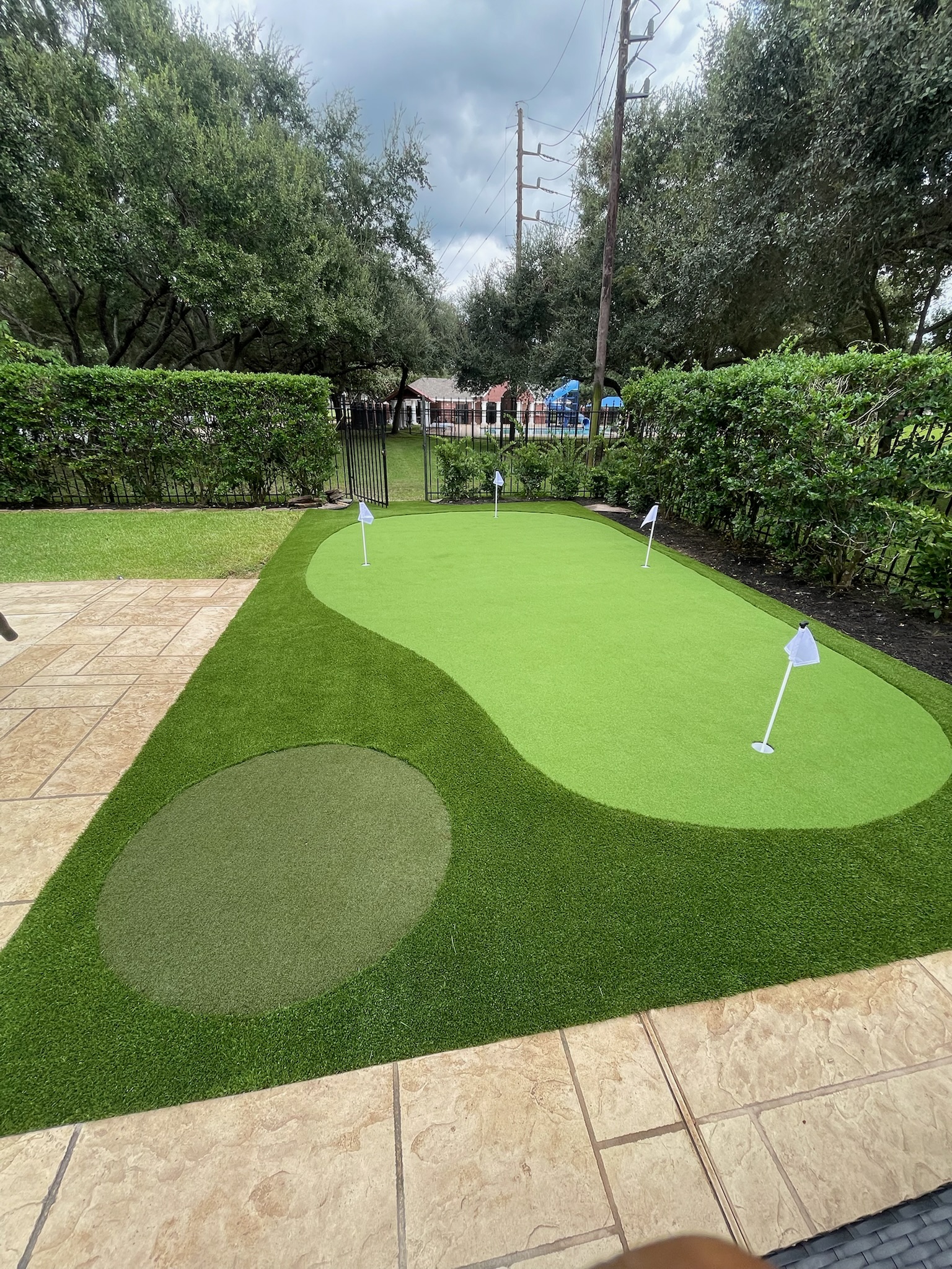 Putting green and turf installation in Denton, TX